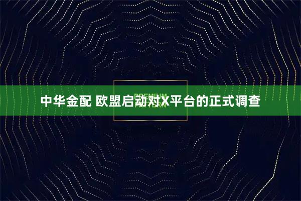 中华金配 欧盟启动对X平台的正式调查